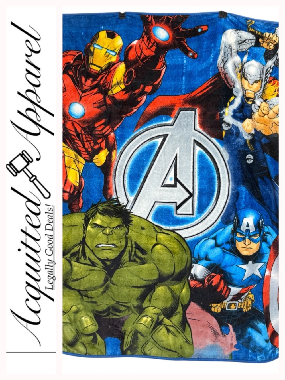 Marvel Avengers Iconic Character Blanket Hulk, Captain America, Iron Man, Thor